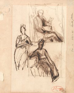 Siddende mand og siddende kvinde af George Romney