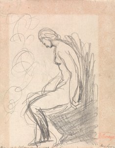 Siddende nøgen kvinde af George Romney