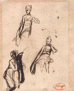 Siddende kvinde: Tre stillinger af George Romney