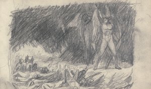 Tegning i skitsebog af George Romney