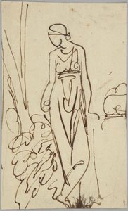 Stående kvindefigur, portrætstudie af George Romney