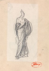Stående kvinde med klassisk drapering af George Romney