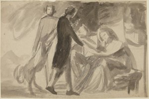 Studie til et gruppeportræt () af George Romney