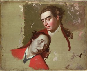 Studie til general Wolfes død i Quebec, 1762-63 af George Romney