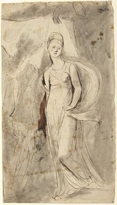 Studie til portrættet af Elizabeth Warren, vicomtesse af Bulkeley, som Hebe af George Romney