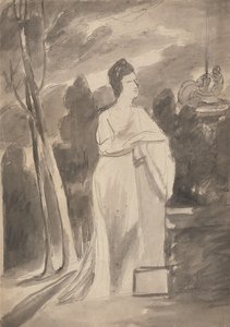 Kvinde ved en kolonne af George Romney