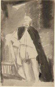 Studie til et portræt af en mand i en lang kappe af George Romney