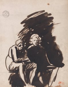 Undersøgelse af to figurer af George Romney