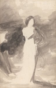 Studie af en stående dame af George Romney