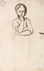 Studie af en eftertænksom kvinde af George Romney