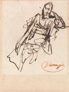 Studie af en siddende kvinde af George Romney