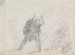 Studie af en stående figur af George Romney