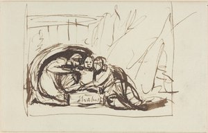 Den unge Shakespeare, opfostret af komedie og tragedie af George Romney