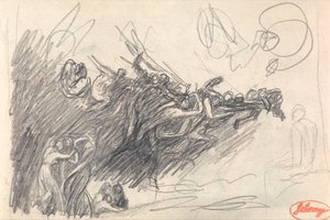 De tre nåder og djævle, der håner Kristus til "Kristi fristelse" af George Romney
