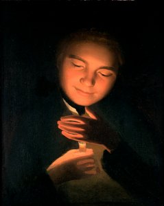 Kunstnernes bror James, der holder et stearinlys, 1761 af George Romney