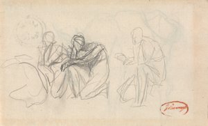 Tre knælende figurer af George Romney