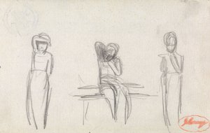Tre studier af en ung pige af George Romney