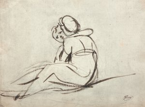 To børn, der omfavner hinanden af George Romney