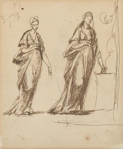 To kvindelige figurer af George Romney