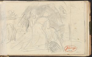 To personer, der løfter en liggende person af George Romney
