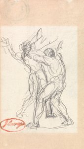 To mænd kæmper af George Romney