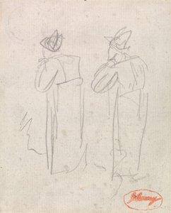 To stående figurer med høje hatte af George Romney