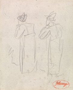 To stående figurer med høje hatte af George Romney