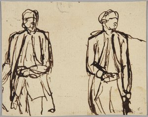 To stående mandlige figurer af George Romney