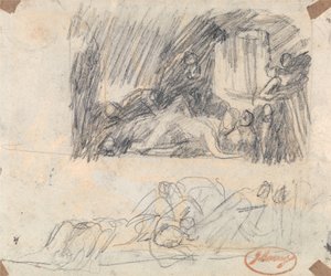 To studier af John Howard på besøg i et lazaret af George Romney