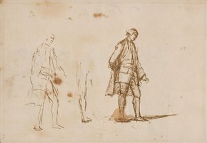 To studier af en mandlig figur af George Romney