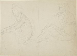 To studier af en siddende kvinde af George Romney