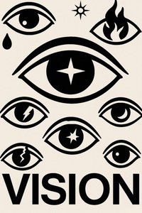 Eyes of Tomorrow, 2025 (akryl på lærred) af George Rosaly