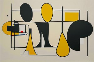 Dæmpet geometri, 2024 (Akryl på lærred) af George Rosaly