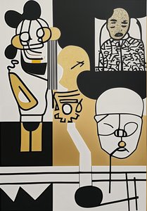 "Muted Witness", 2024 (Akryl på lærred)