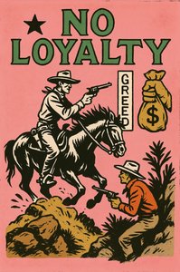 Grådighedens pris, 2025 (akryl på lærred) af George Rosaly