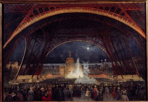 Natfest på verdensudstillingen i 1889 under Eiffeltårnets maleri af Georges Roux (1800-tallet) 1889 Søn. 0,95x0,65 m Paris, Musee Carnavalet
