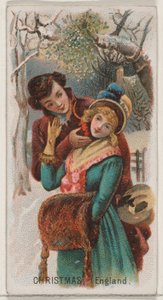 Christmas, England, fra Holidays-serien N80 til Duke-cigaretter, 1890., 1890. af George S. Harris and Sons