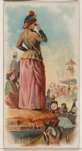 Derby Day, England, fra Holidays-serien N80 til Duke-cigaretter, 1890., 1890. af George S. Harris and Sons