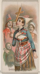 Fastelavn, Danmark, fra Holidays-serien N80 til Duke-cigaretter, 1890., 1890. af George S. Harris and Sons