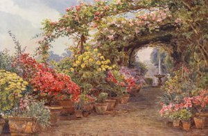 Italienske haver: En florentinsk terrasse (farvelitografi) af George Samuel Elgood