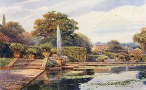 Søen ved Bramham Park, Yorkshire (farvelitografi) af George Samuel Elgood