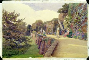 The Terrace at Berkeley Castle, Gloucestershire, 1887 af George Samuel Elgood
