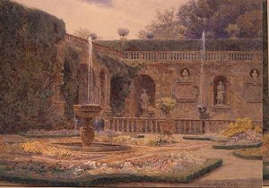 Haven ved Villa Cicogna Mozzoni af George Samuel Elgood