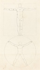 Cirkel og firkant af den menneskelige figur af George Scharf after John Flaxman