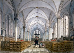 Indvendigt billede af Temple Church, London, 1811. af George Shepherd