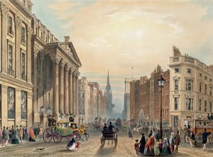 Mansion House ser mod Cheapside, graveret af Thomas Picken (d.1870) udgivet af Ackermann 1851 af George Shepherd