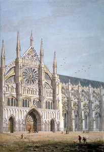 Norddøren til Westminster Abbey, London, c1810.