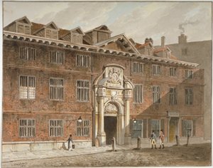 Vestfronten af Blackwell Hall, King Street, City of London, 1811. af George Shepherd