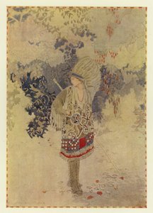 Glooskap gik alene ved havet (farve litho) af George Sheringham