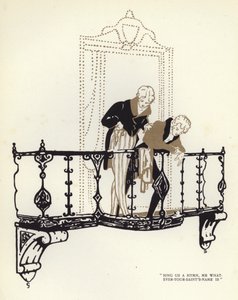 Illustration til The Happy Hypocrite af Max Beerbohm (farve litho) af George Sheringham